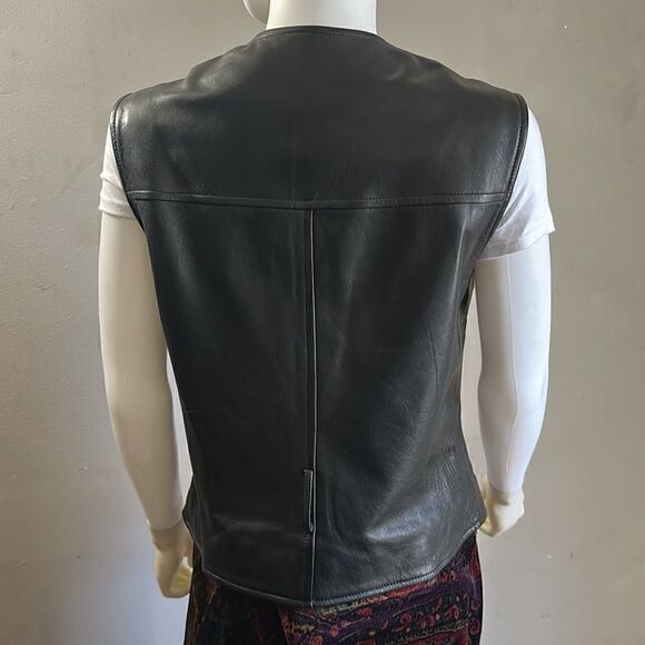 Vakko Sport Leather Biker Vest - Picture 4 of 4